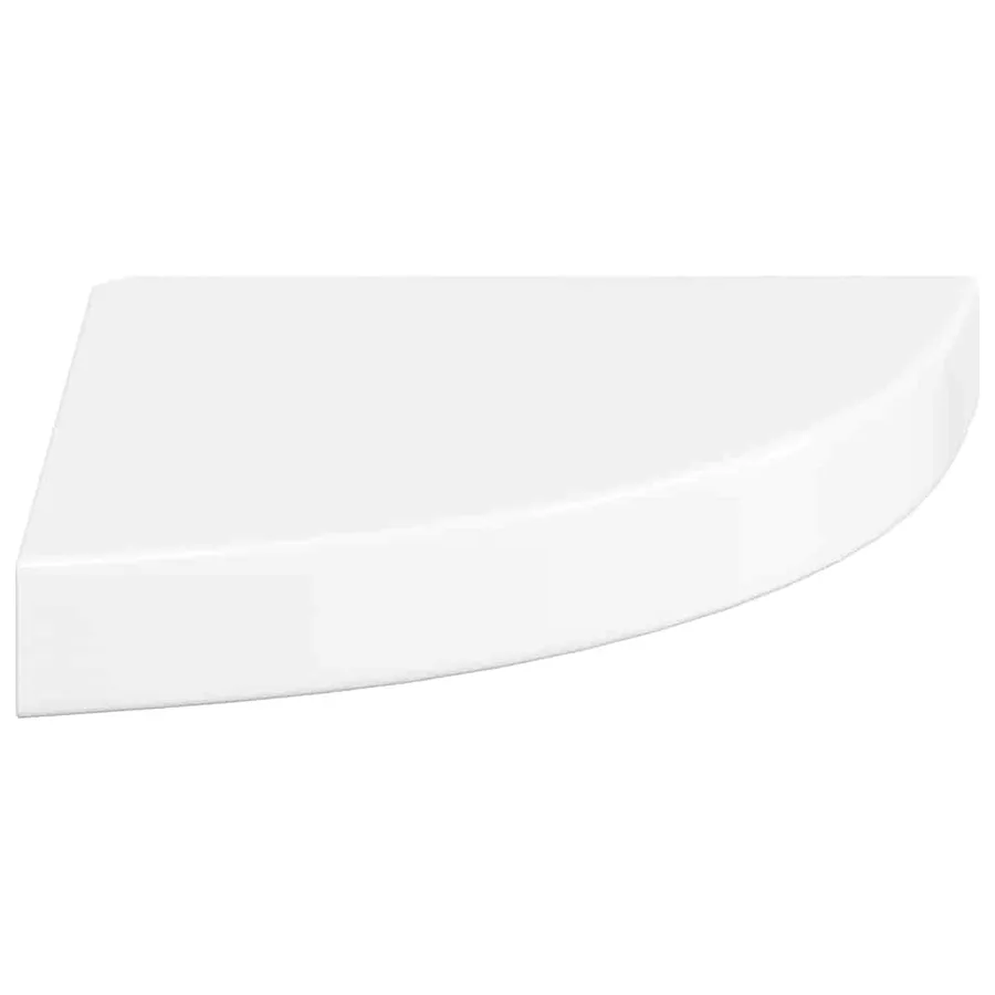 Étagères d'angle flottantes 4 pièces Blanc brillant 25 x 25 x 3,8 cm MDF - 7
