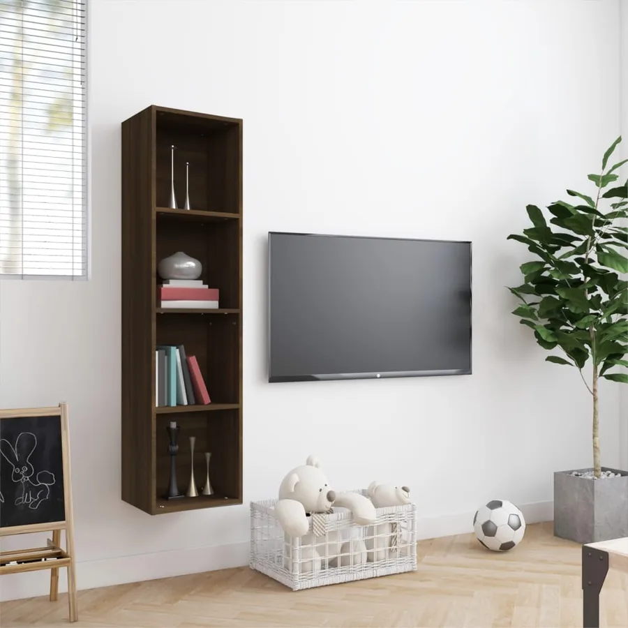 Bibliothèque/Meuble TV Chêne marron 143x30x36cm Bois ingénierie - 3