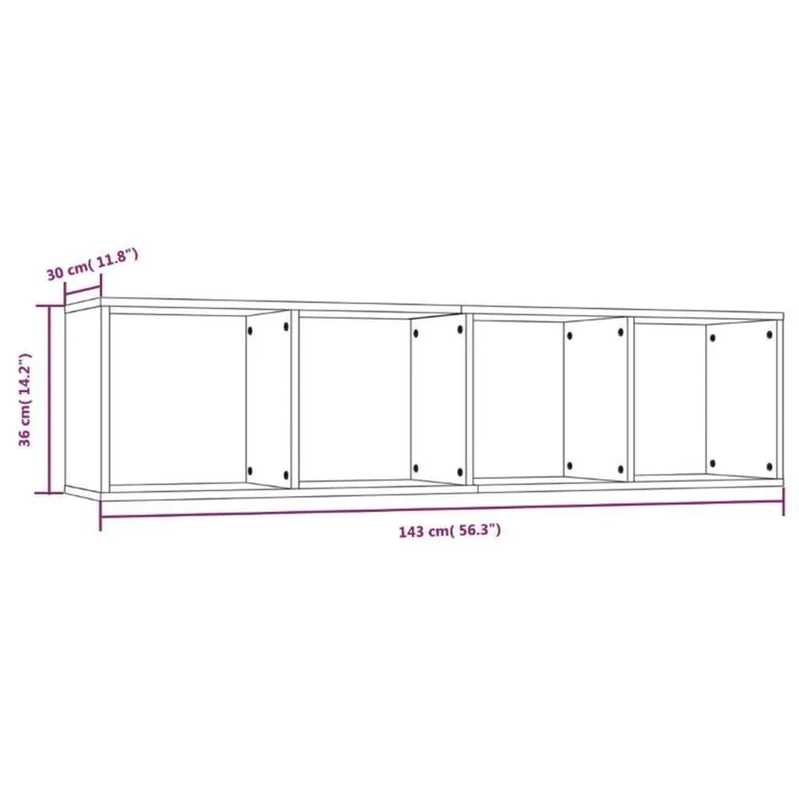 Bibliothèque/Meuble TV Chêne marron 143x30x36cm Bois ingénierie - 8