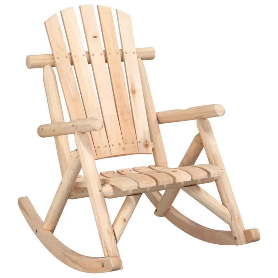 Chaise à bascule de jardin 69x96x101 cm bois massif d'épicéa - 2