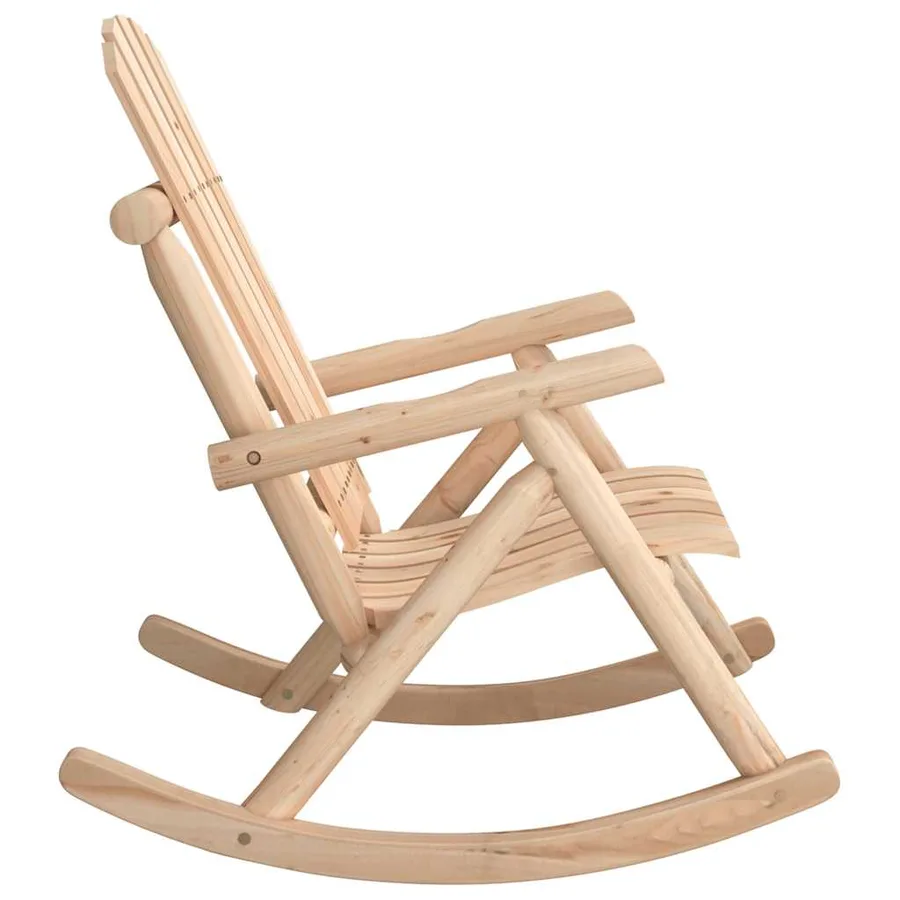 Chaise à bascule de jardin 69x96x101 cm bois massif d'épicéa - 4