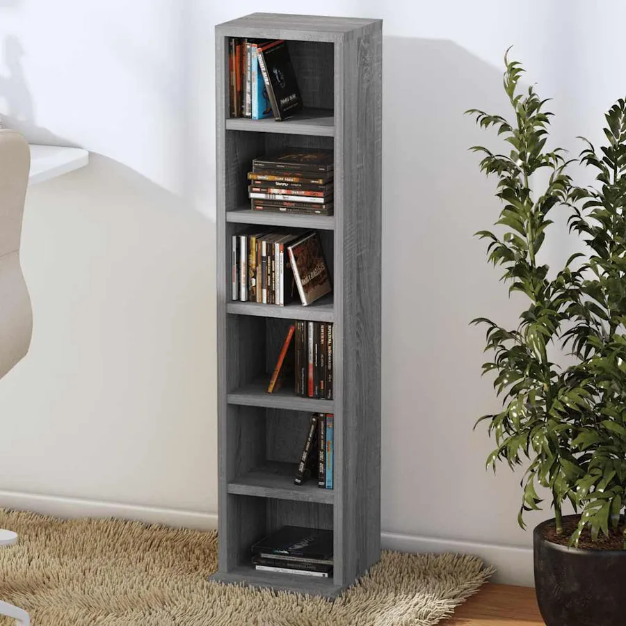 Armoire à CD Sonoma gris 21x20x88 cm Bois d'ingénierie - 3