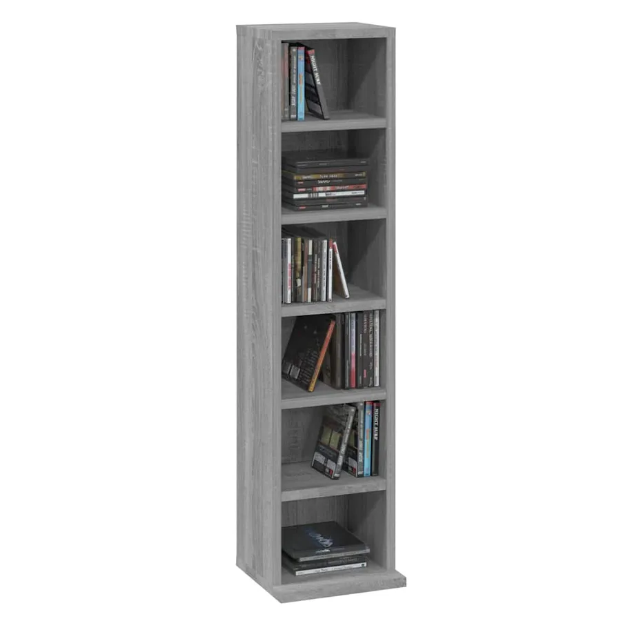 Armoire à CD Sonoma gris 21x20x88 cm Bois d'ingénierie - 4