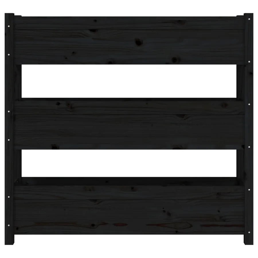 Jardinière Noir 112x25x104,5 cm Bois massif de pin - 5