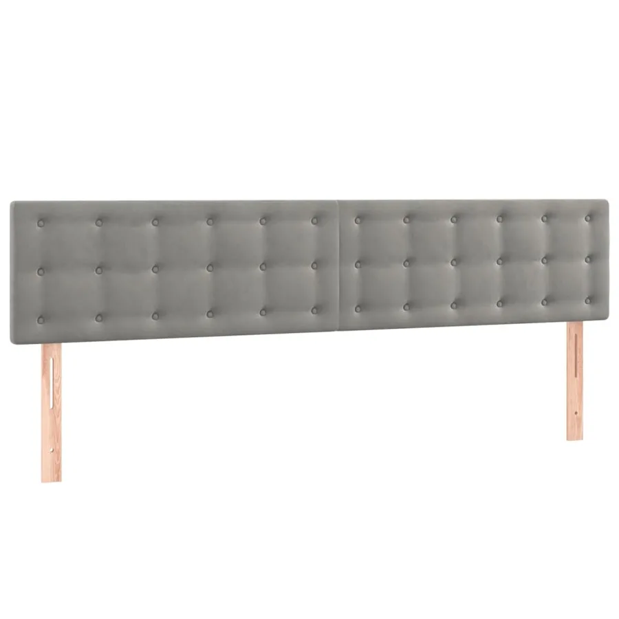 Tête de lit à LED Gris clair 200x5x78/88 cm Velours - 4
