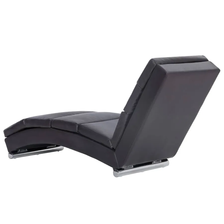 Chaise longue Gris Similicuir - 4