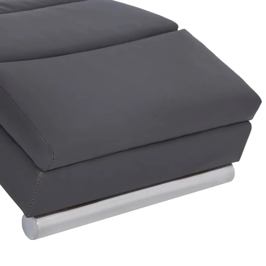 Chaise longue Gris Similicuir - 6