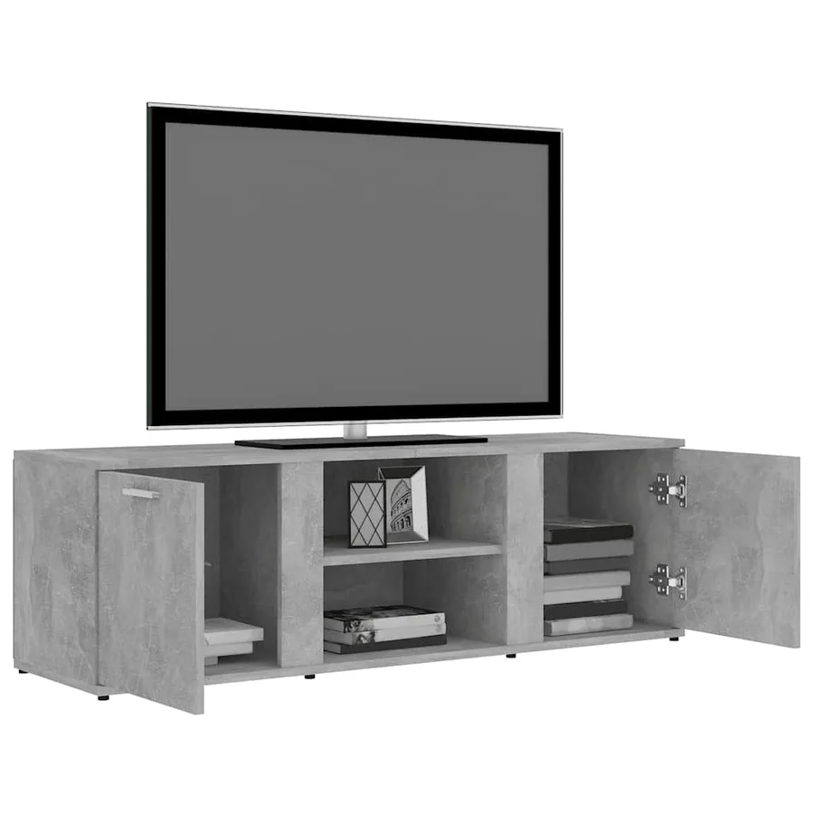 Meuble TV Gris béton 120x34x37 cm Bois d’ingénierie - 5