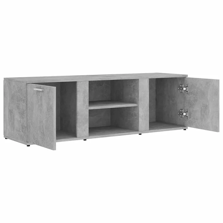 Meuble TV Gris béton 120x34x37 cm Bois d’ingénierie - 6