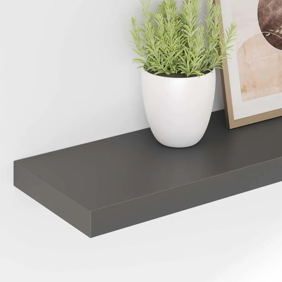 Étagères murales flottantes 4 pcs gris brillant 120x23,5x3,8 cm - 4