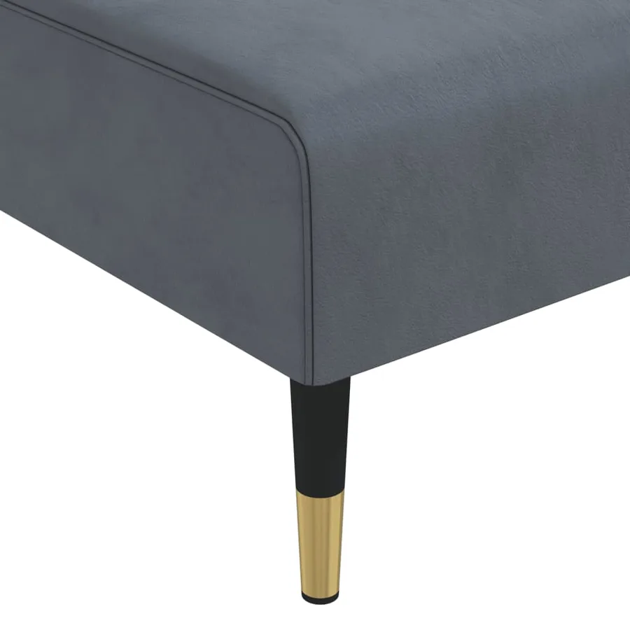 Canapé-lit en forme de L gris 271x140x70 cm velours - 9