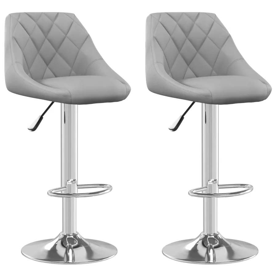 Tabourets de bar lot de 2 gris clair velours - 2