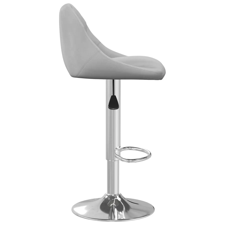 Tabourets de bar lot de 2 gris clair velours - 5