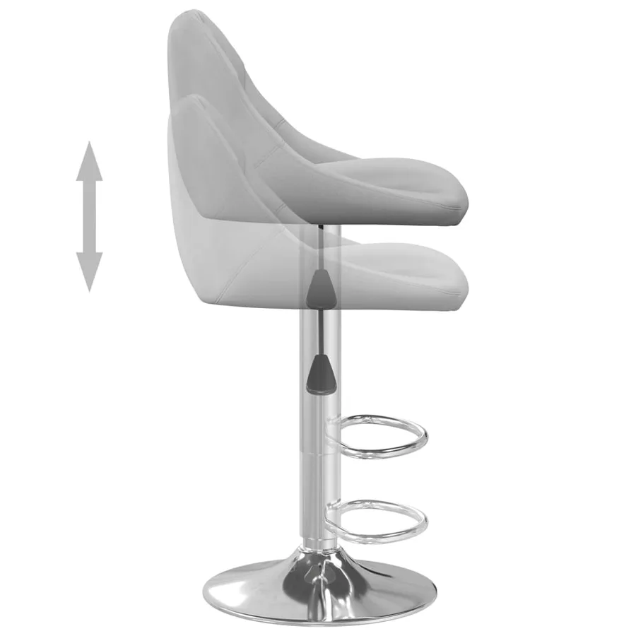 Tabourets de bar lot de 2 gris clair velours - 7