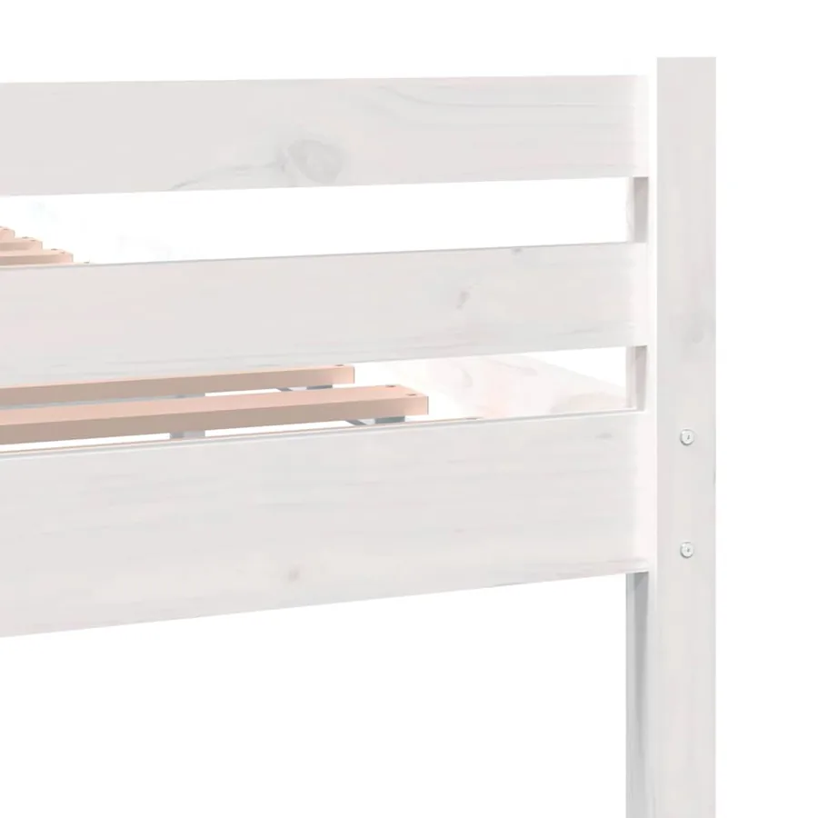 Cadre de lit sans matelas blanc bois massif 100x200 cm - 7
