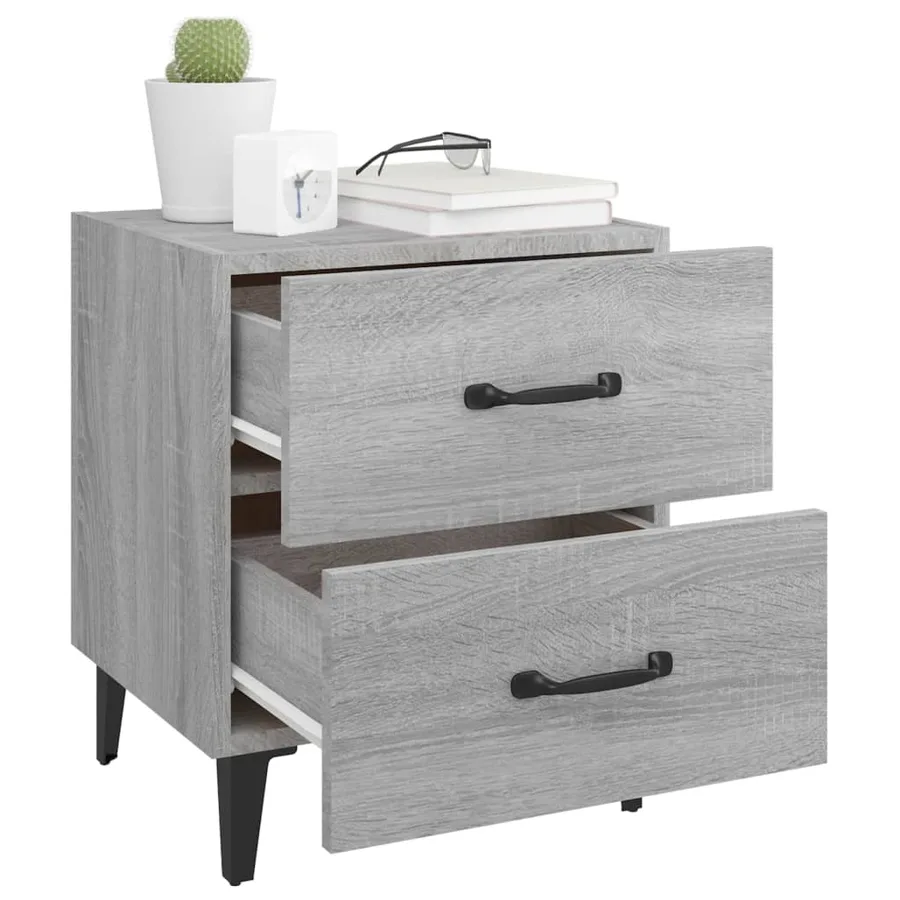 Tables de chevet 2 pcs Sonoma gris 40x35x47,5 cm - 3