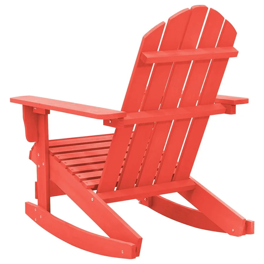 Chaise à bascule de jardin Adirondack bois de sapin rouge - 4