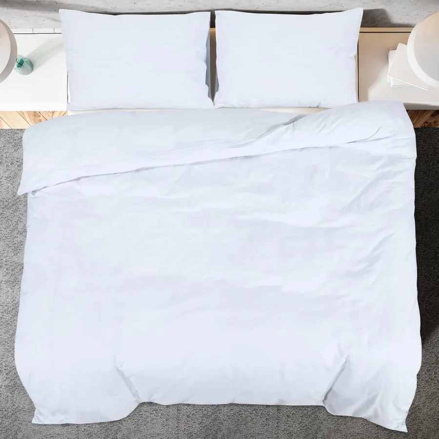 Ensemble de housse de couette Blanc 140x200 cm Coton - 5