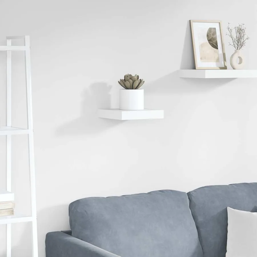 Étagère murale flottante Blanc brillant 23x23,5x3,8 cm MDF