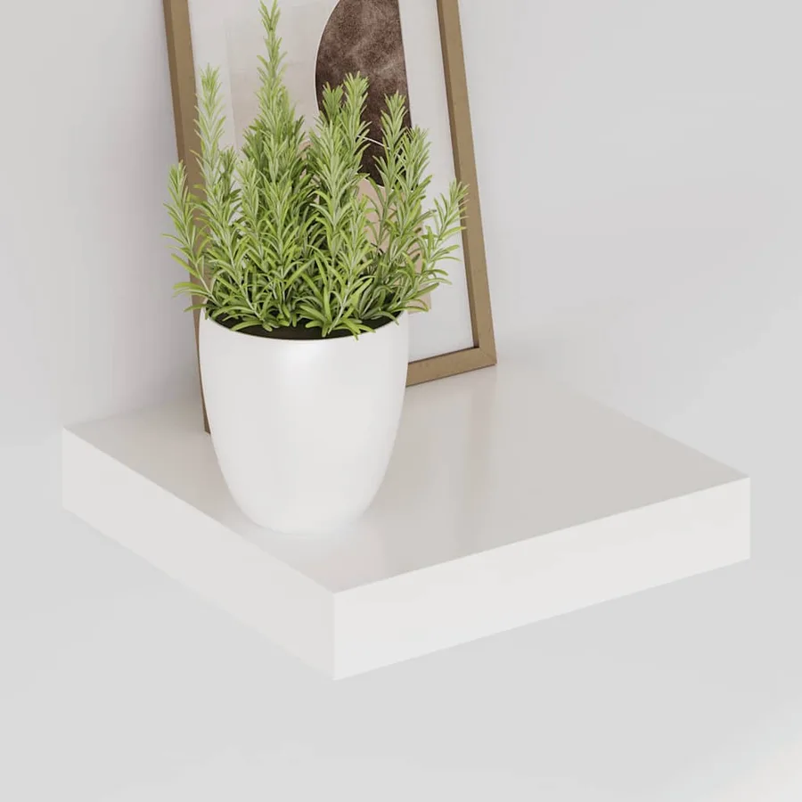 Étagère murale flottante Blanc brillant 23x23,5x3,8 cm MDF - 4