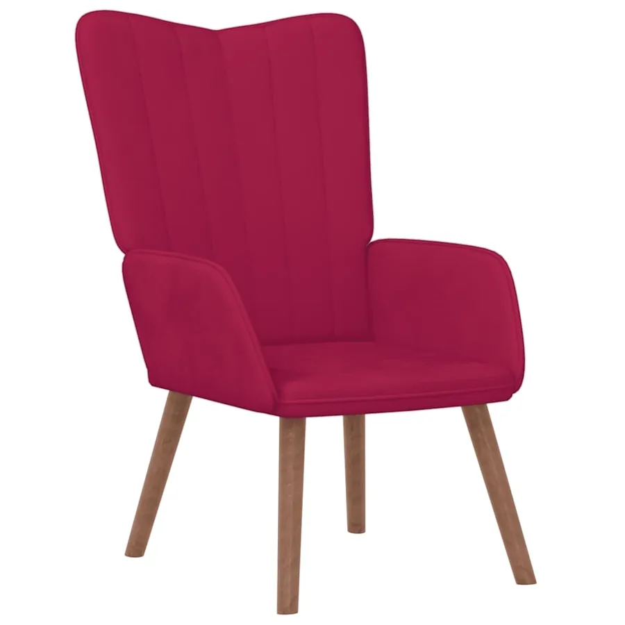Chaise de relaxation Rouge bordeaux Velours - 2