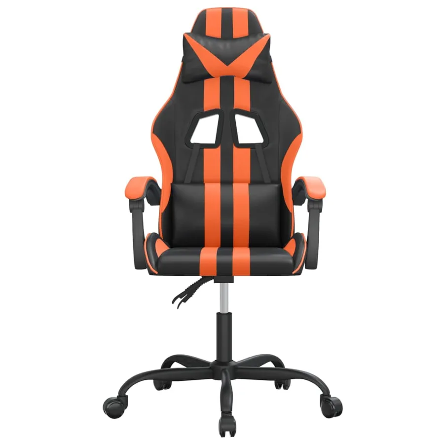 Chaise de jeu pivotante Noir et orange Similicuir - 3