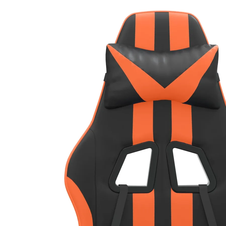 Chaise de jeu pivotante Noir et orange Similicuir - 9