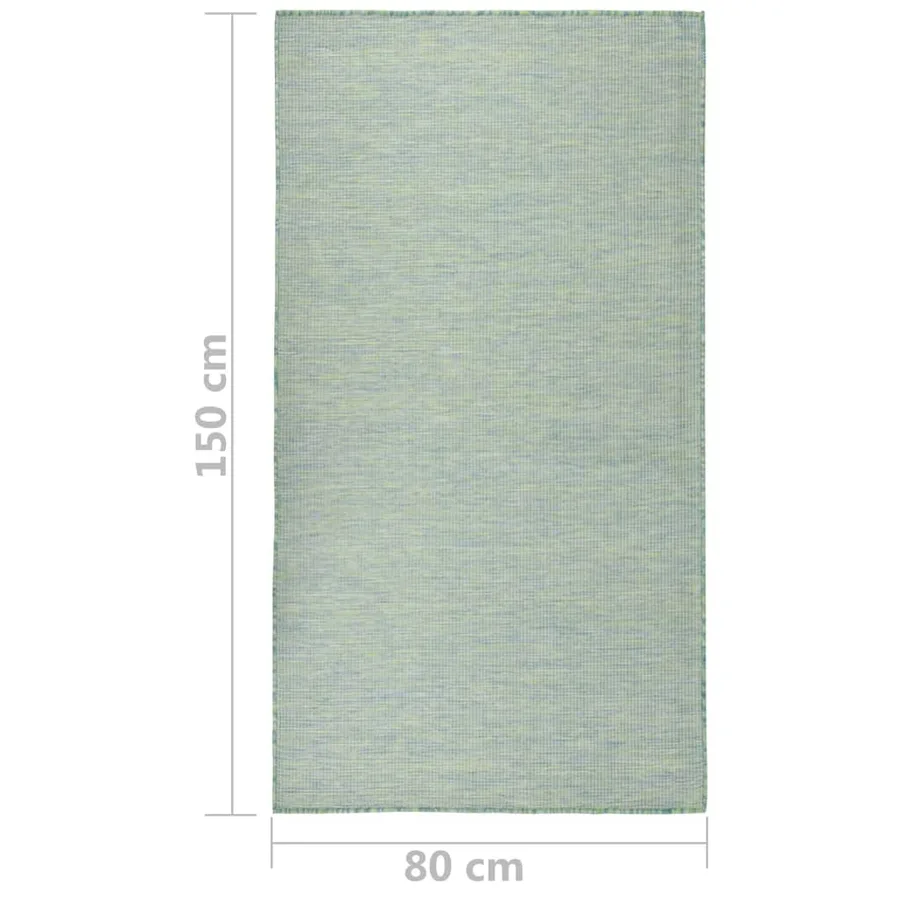 Tapis à tissage plat d'extérieur 80x150 cm Turquoise - 6