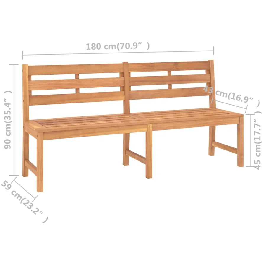 Banc de jardin 180 cm bois de teck solide - 7