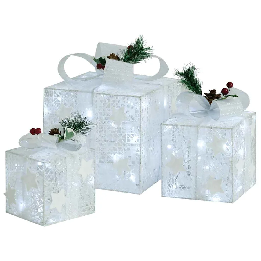 Boîtes-cadeaux de Noël décoratives 3 pcs Extérieur Intérieur - 2