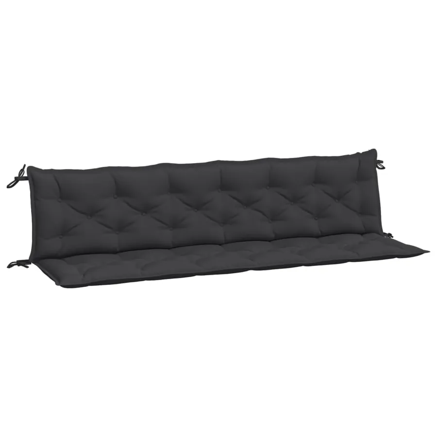 Coussins de banc jardin lot de 2 noir 200x50x7 cm tissu Oxford - 2