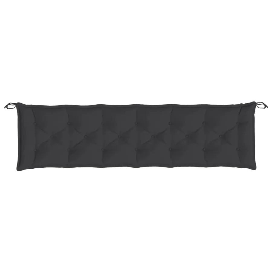 Coussins de banc jardin lot de 2 noir 200x50x7 cm tissu Oxford - 5