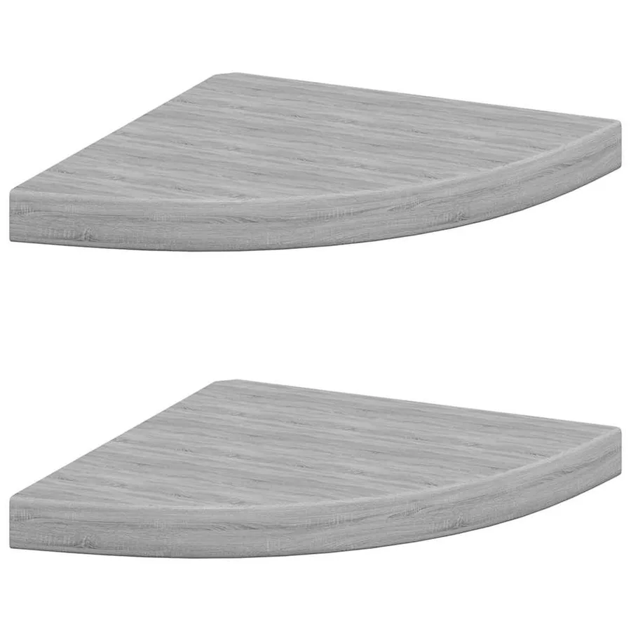 Étagères d'angle murales 2 pcs Gris béton 35x35x3,8 cm MDF - 2