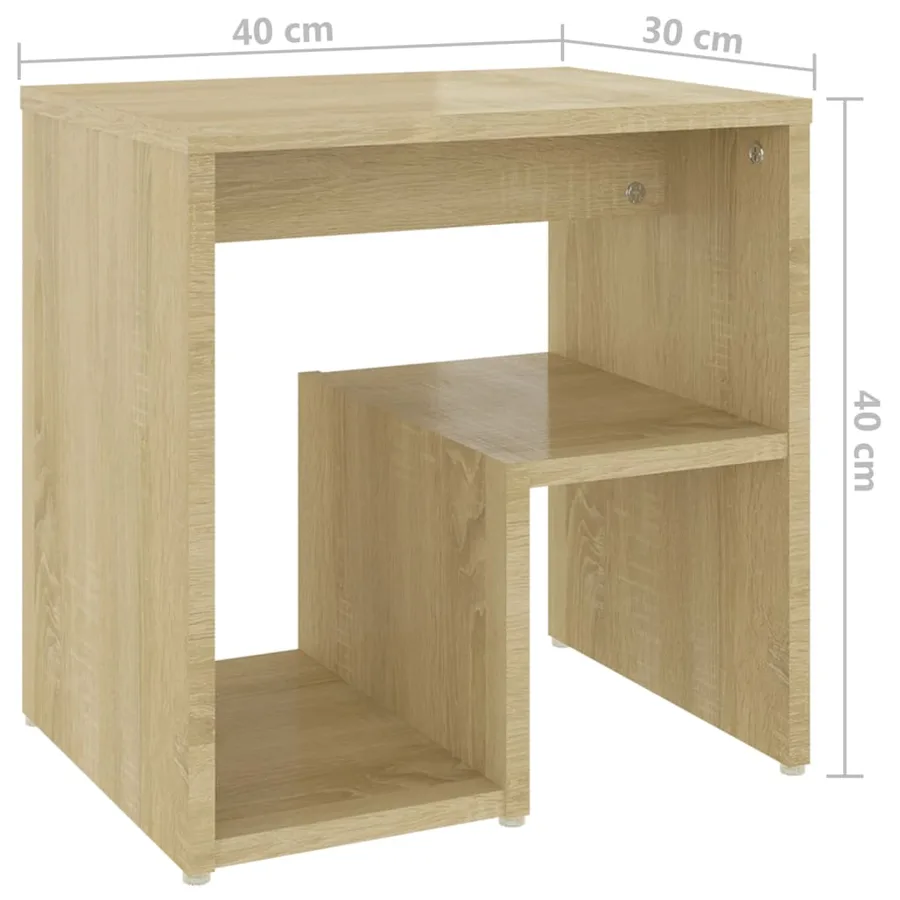 Table de chevet chêne sonoma 40x30x40 cm bois d'ingénierie - 6