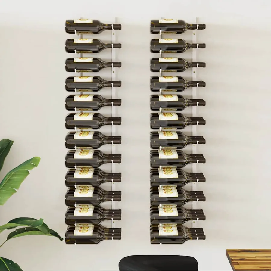 Casier à vin mural pour 36 bouteilles 2 pcs Blanc Fer