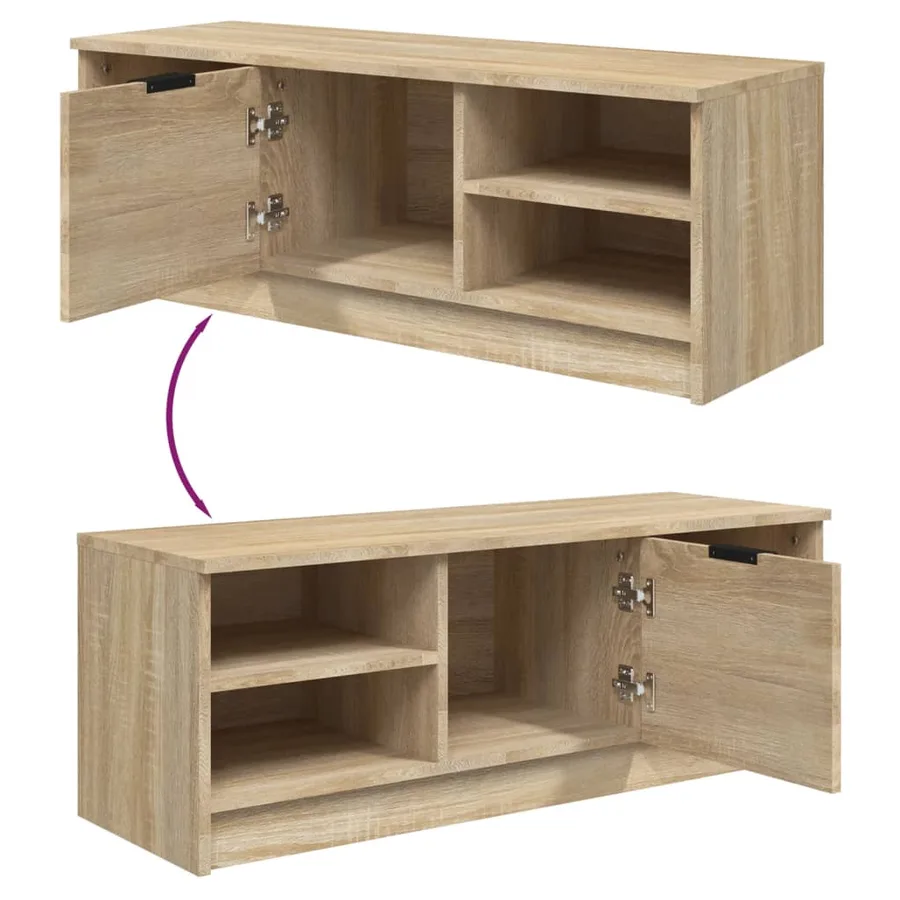 Meuble TV Chêne sonoma 102x35,5x36,5 cm Bois d'ingénierie - 8