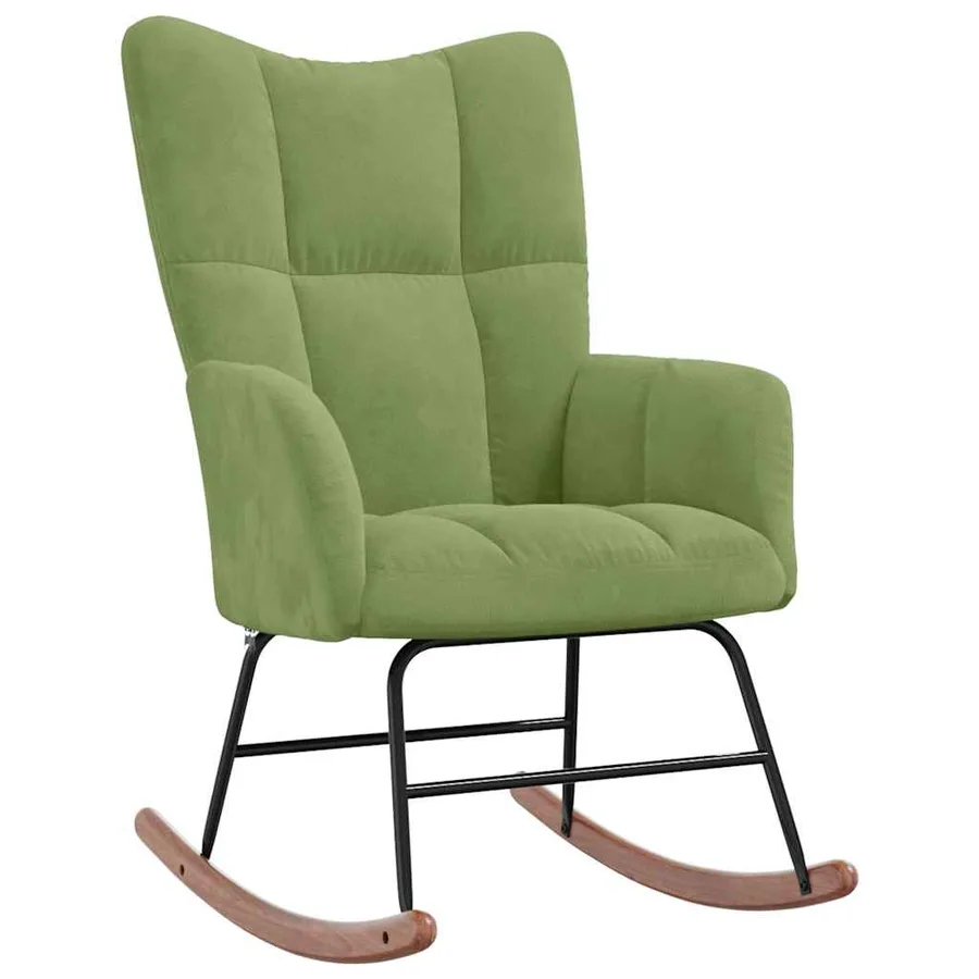 Chaise à bascule Vert clair Velours - 2