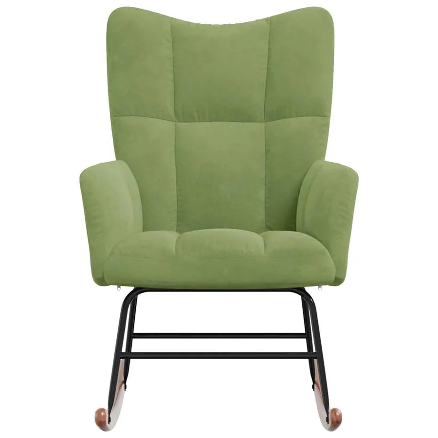 Chaise à bascule Vert clair Velours - 4