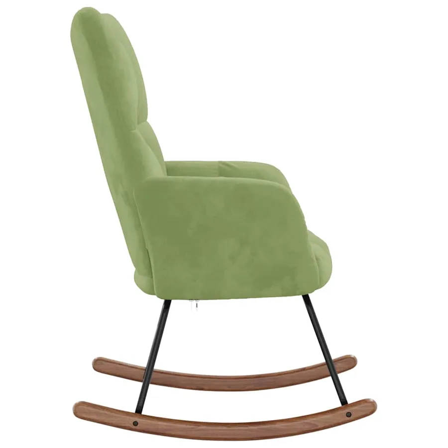 Chaise à bascule Vert clair Velours - 5