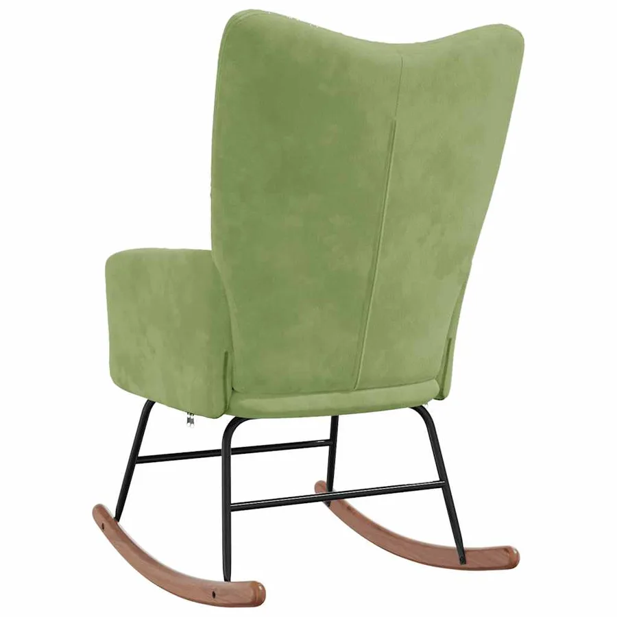 Chaise à bascule Vert clair Velours - 6
