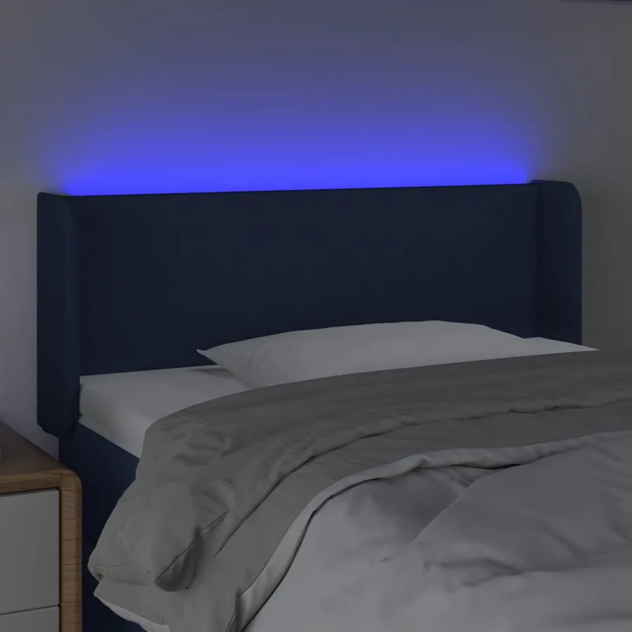 Tête de lit à LED Bleu 103x16x78/88 cm Tissu - 4