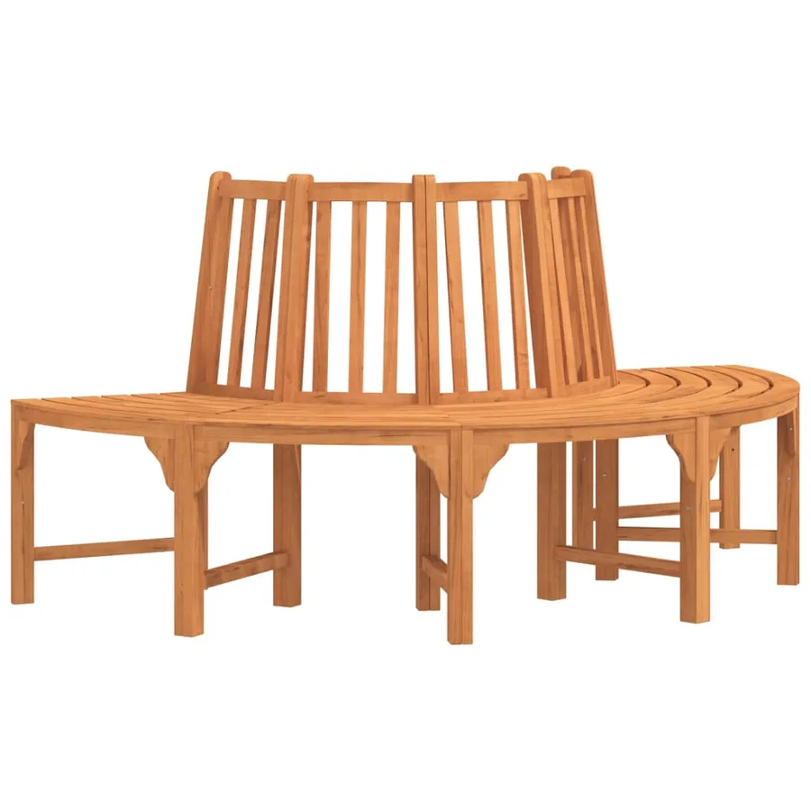 Banc demi-circulaire tour d'arbre Ø208cm bois massif eucalyptus - 2