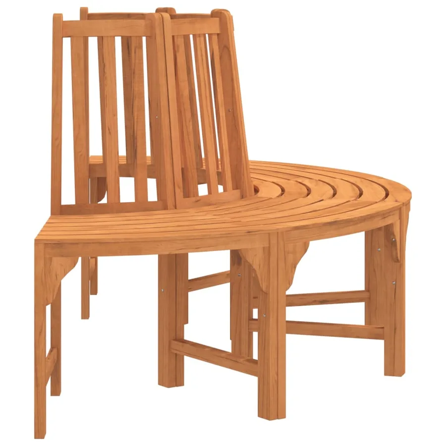 Banc demi-circulaire tour d'arbre Ø208cm bois massif eucalyptus - 4