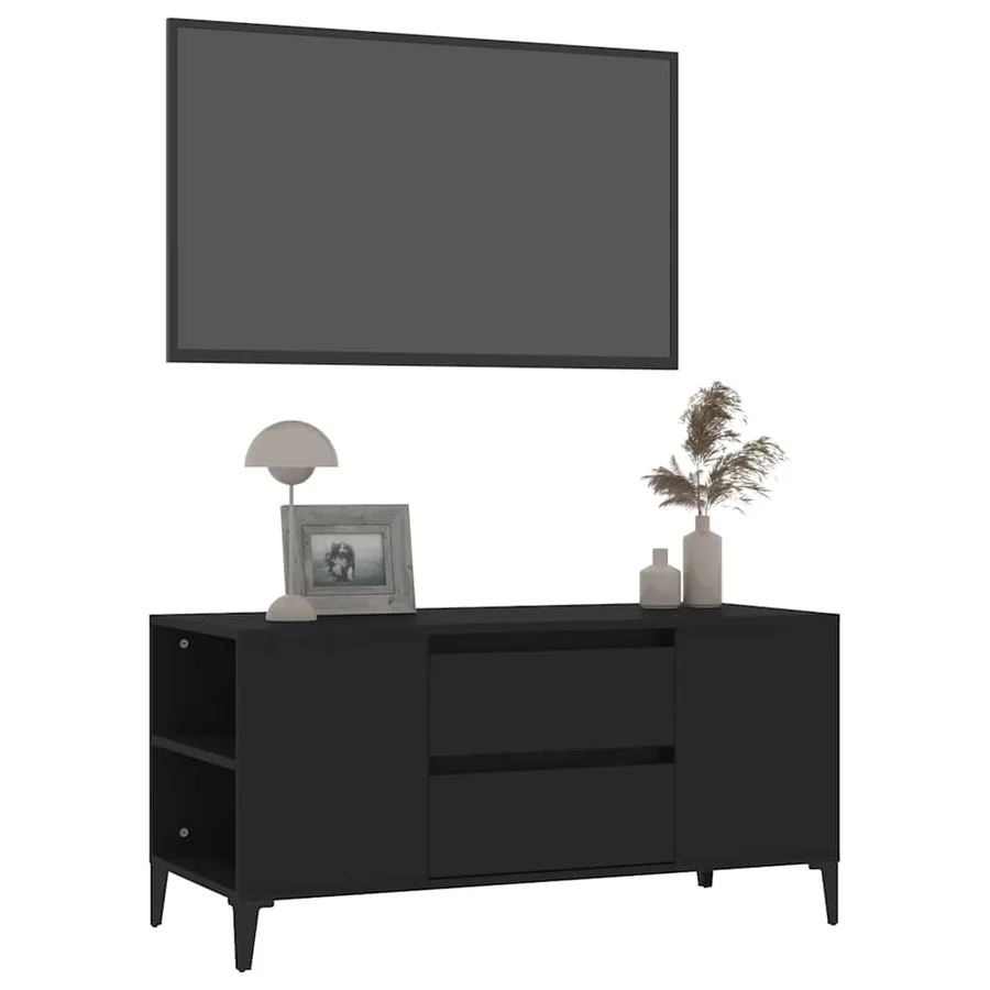 Meuble TV Noir 102x44,5x50 cm Bois d'ingénierie - 4