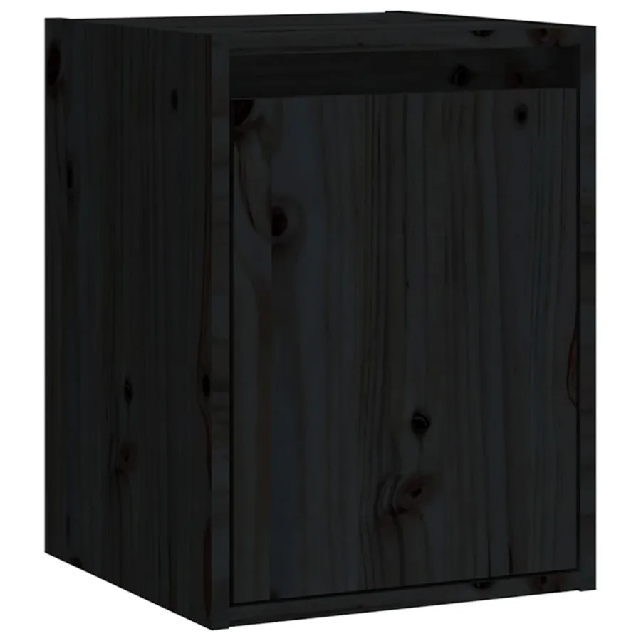 Armoires murales 2 pcs Noir 30x30x40 cm Bois de pin massif - 4