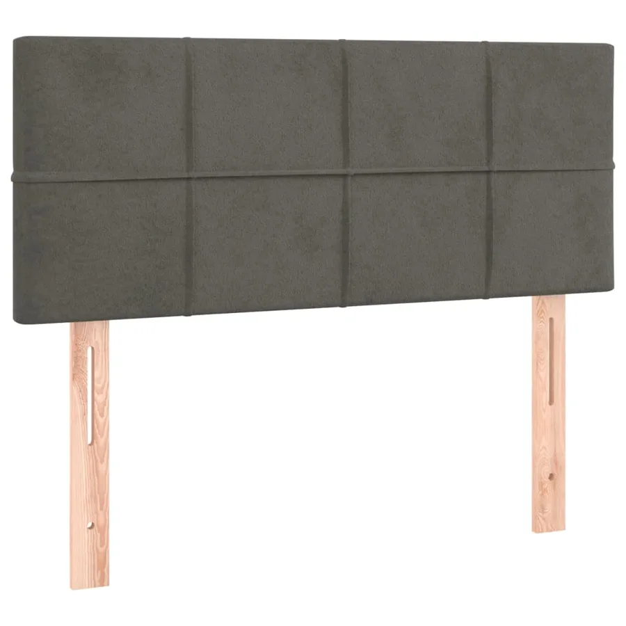 Tête de lit à LED Gris foncé 100x5x78/88 cm Velours - 4