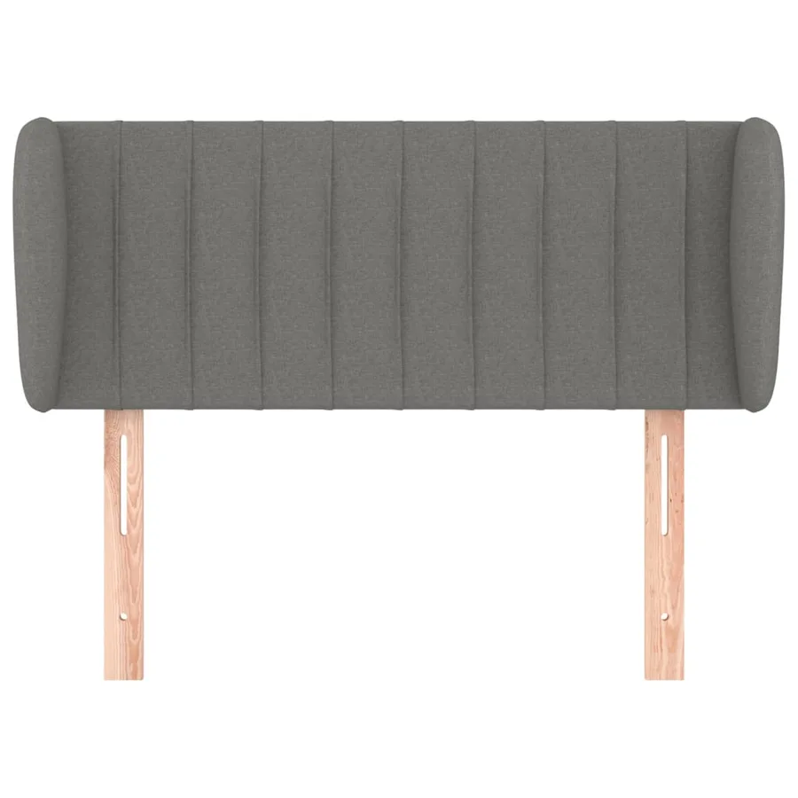 Tête de lit avec oreilles Gris foncé 93x23x78/88 cm Tissu - 3