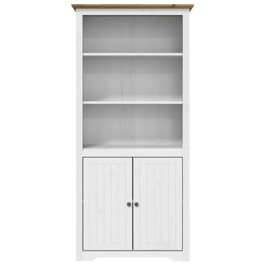 Bibliothèque BODO blanc and marron 82x40x173 cm bois massif pin - 3