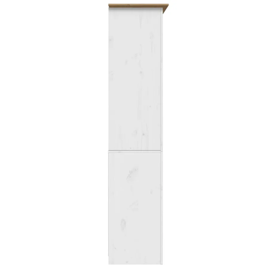 Bibliothèque BODO blanc and marron 82x40x173 cm bois massif pin - 5
