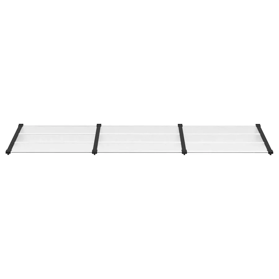 Auvent de porte Noir et transparent 297,5x90 cm Polycarbonate - 3